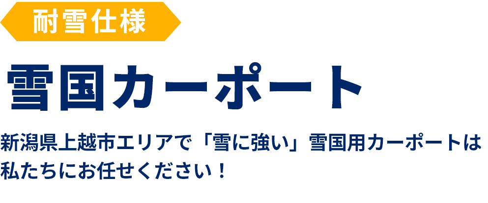 耐雪仕様　雪国カーポート　新潟県上越市エリアで「雪に強い」雪国用カーポートは私たちにお任せください！