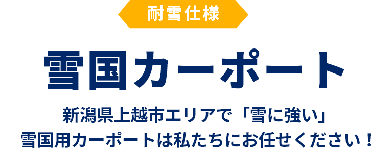 耐雪仕様　雪国カーポート　新潟県上越市エリアで「雪に強い」雪国用カーポートは私たちにお任せください！